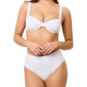 Solid & Striped The Lilo Bikini Swimsuit Top Bottom Large L Marshmallow NWT